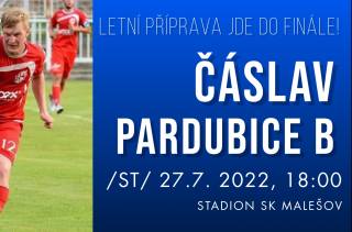 Čáslav vyzve na hřišti v Malešově ligovou rezervu FK Pardubice