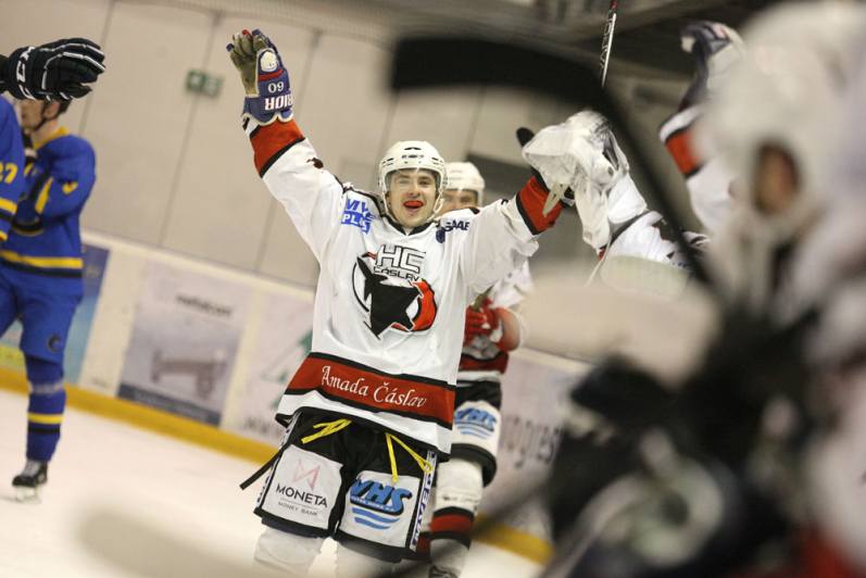 Finálovou sérii krajské ligy lépe rozehráli hokejisté HC Čáslav!