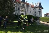 20191021135838_5G6H1509: Foto: Hasiči řešili zakouřenou kuchyň na zámku ve Žlebech, měli nahlášené pohřešované osoby