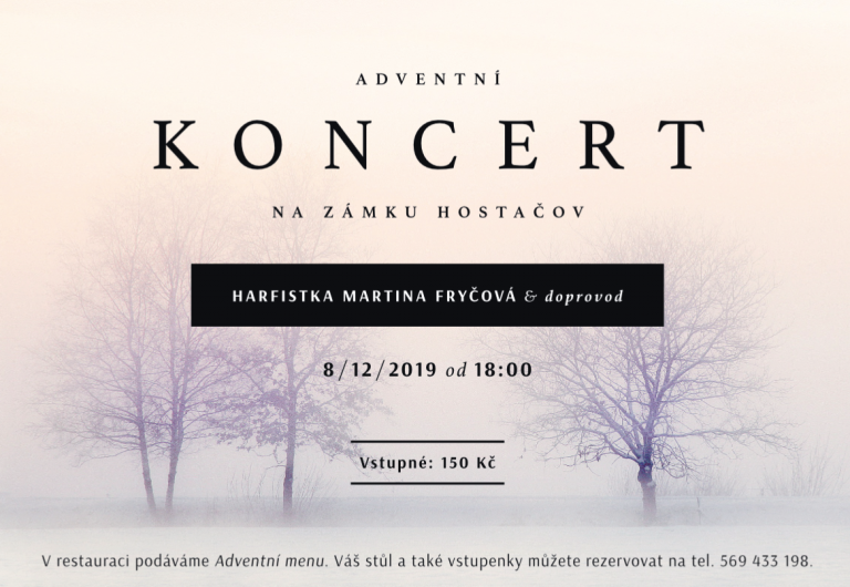 TIP: Na zámku Hostačov se v neděli 8. prosince uskuteční adventní koncert