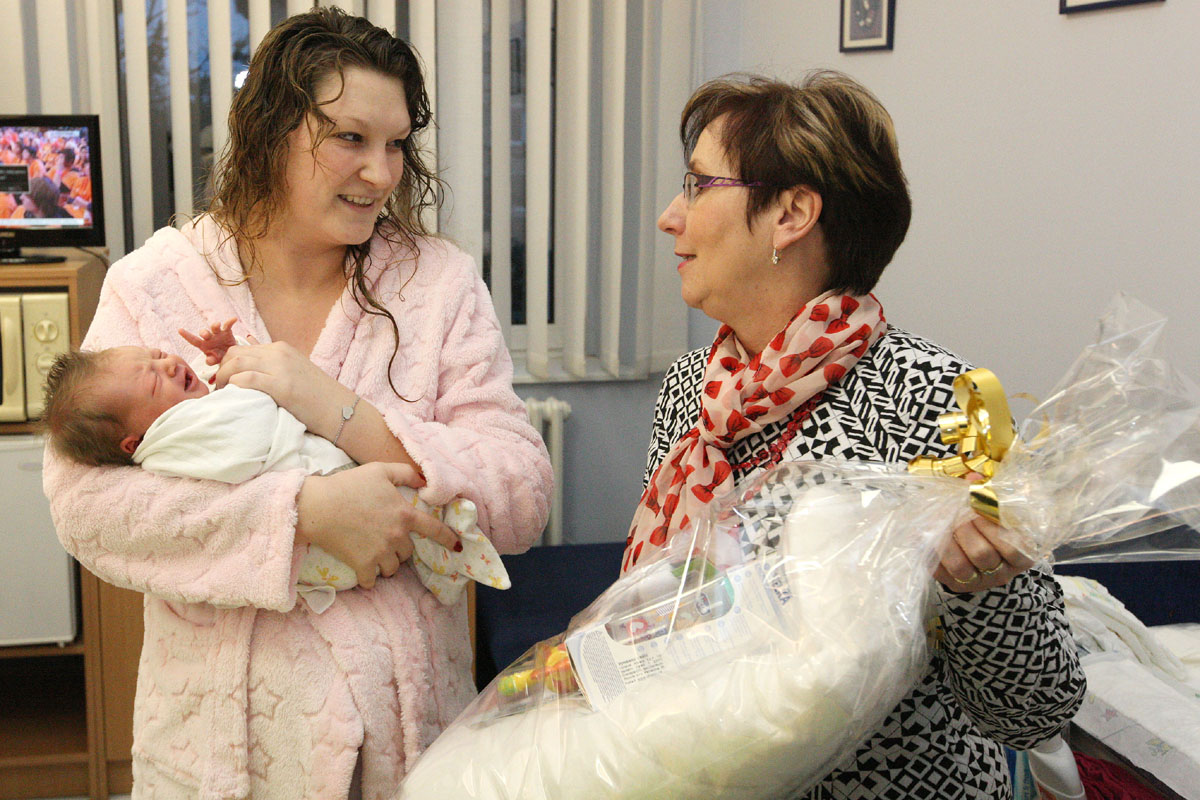 Prvním miminkem roku 2015 narozeným v čáslavské porodnici je Sofie Málková