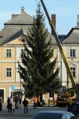 IMG_1104: Vánoční strom už zdobí Palackého náměstí v Kutné Hoře, rozsvítí se 2. prosince
