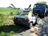 dn001: Dopravní nehoda osobního vozidla s nákladním s těžkým zraněním