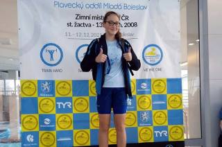 Barbora Šálená reprezentovala Spartu Kutná Hora na Zimním Mistrovství ČR - třináctiletých
