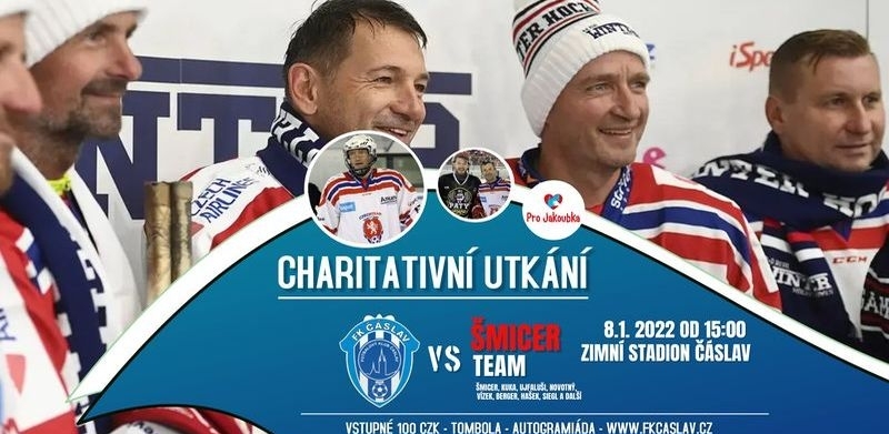Podpořte Jakoubka zakoupením on-line vstupenky na charitativní hokejové utkání ŠMICER TEAMU v Čáslavi