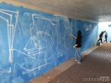 20220424183128_20220423_112830: V rámci „Parkur day“ se graffiti výmalby dočkal dražní podchod ve Starém Kolíně