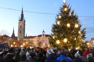 Věnovanka zahrála při rozsvícení vánočního stromu v Čáslavi