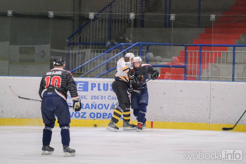Foto: V pátečním zápase AKHL hokejisté HC Lázeňští orli porazili HC Dělový koule 10:3!