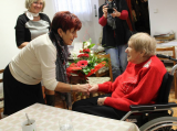20160311_kd100: Oslavily MDŽ a pogratulovaly Marii Koudelové k 102. narozeninám