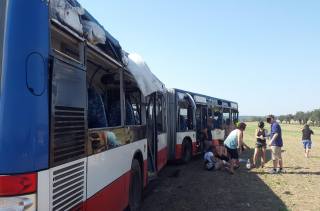 Foto: Přínášíme fotogalerii z havárie autobusu od jedné z cestujících
