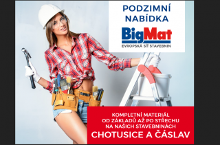 TIP: Velká podzimní akce ve stavebninách BigMat FALCO Profi Chotusice a Čáslav