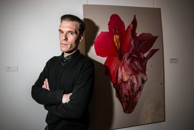Foto: Malíř Jan Gemrot zahájil svou kolínskou výstavu