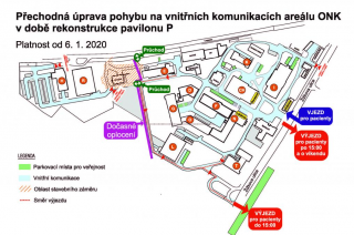 Rekonstrukce pavilonu P přinesla dopravní omezení v areálu nemocnice v Kolíně