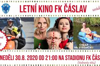 LETNÍ KINO v Čáslavi, na stadionu FK Čáslav na konci prázdnin promítnou českou komedii