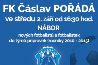 Staň se fotbalovou hvězdou! FK Čáslav pořádá ve středu 2. září nábor do týmů přípravek