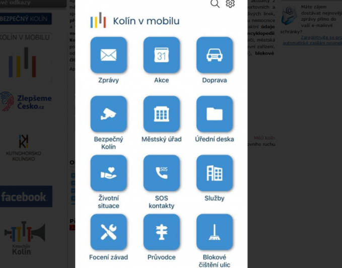 Aplikace Kolín v mobilu se představila v novém designu 