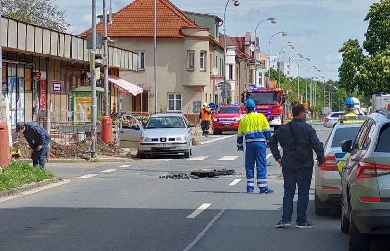 Masarykova ulice je uzavřena, kvůli poruše plynového potrubí