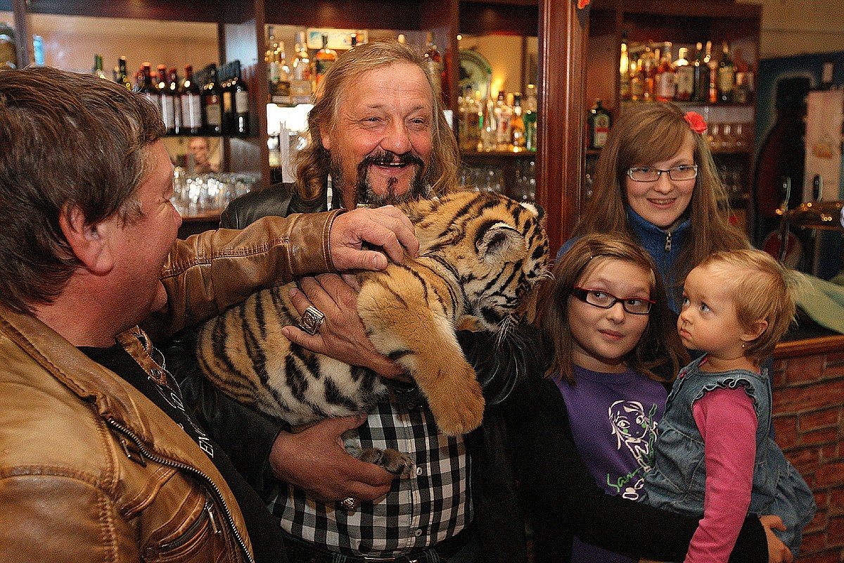 Foto: Do restaurace U Zlatého lva v pátek přišel poobědvat i tygr Fred