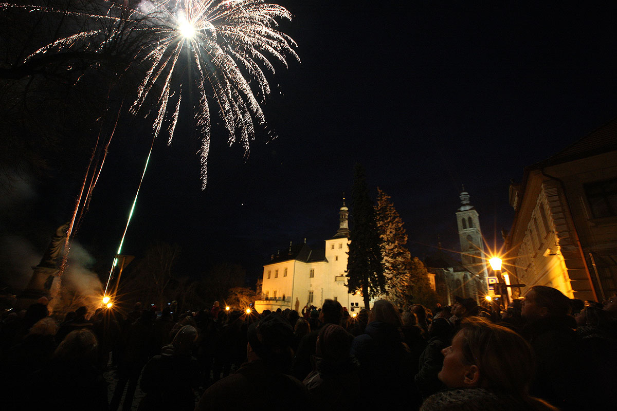 Foto: Novoroční ohňostroj Kutná Hora letos přesunula na Havlíčkovo náměstí