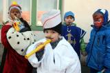 5G6H7797: Foto: Děti z mateřské školky potěšily Žleby masopustním průvodem